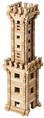 Igroteco® Bausatz aus umweltfreundlichem Eichenholz | Serie Forteresse | Bausteine aus Eichenholz |unlackiert und unbemalt | Holzspielzeug aus Eiche 213 Teile