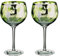 Artland Tropical Leaves Gin Glass Set of 2, Glass, Green, 700ml Capacity, Gin Glass