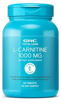 GNC Total Lean L-Carnitine 1000mg, 60 Tablets, Supports Recovery and Lean Muscle Growth