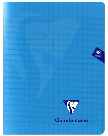 Clairefontaine 323751C - Schulheft / Heft Mimesys 17x22 cm, 24 Blatt 90g, französische Lineatur, Einband aus PP, geheftet, Blau, 1 Stück