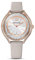 Swarovski Montre Crystalline Aura femme, cristaux Swarovski blancs, bracelet en cuir, PVD doré rose et acier inoxydable