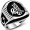 mysilverworld Herren-Ring aus massivem 925er-Sterlingsilber, osmanischer Sultan, Tughra-Halbmond-Stern (7,5), Metall, nicht bekannt