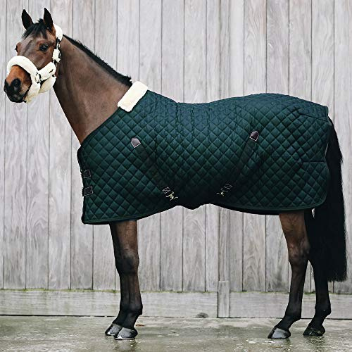 Kentucky Horsewear Stable Blanket with Faux Rabbit Fur 400g Size: 145 Dark Green