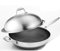 Wok À Induction Antiadhésif Avec Couvercle - 38 Cm - Poêle À Frire Avec Couvercle en Verre Trempé Et Poignées Antidérapantes Stay-cool,36CMWithears-C