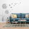 tjapalo® Wandtattoo Pusteblume mit Schmetterlingen, Modern, Matt, Dunkelgrau, Vinyl, Selbstklebend, Entfernbar, Wasserabweisend, Indoor, Wand, Dekoration, Wohnzimmer, Mädchenzimmer, Teenager