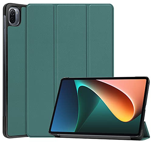 TingYR Cover per Xiaomi Mi Pad 5 Custodia Tablet, Pelle, Supporto Pieghevole, Protezione all-Inclusive, Custodia per Xiaomi Mi Pad 5.(Verde Scuro)
