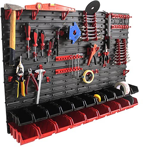 IMJ-Global Pannello porta attrezzi portautensili organizza da lavoro officina garage minuteria Set Supporti Ganci per attrezzi da parete muro (MIX4 116x78CM)