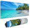 Beach Tropical Palm Tree Wave Waves Travel Island Gaming Keyboard Mouse Pad Mousepad Accessories Huge Extended XL Stitched Edge Rubber Sole for Home Office(35.4X 15.7)