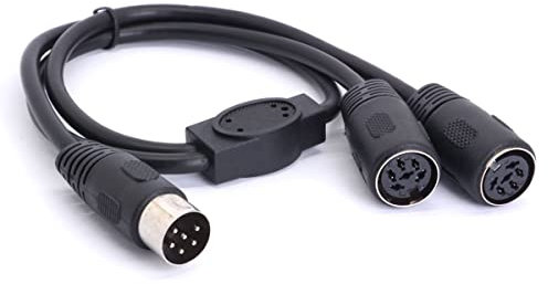 DIN-Verlängerungskabel, 6-poliger DIN-Stecker auf 2 Buchsen, Audiosignalbuchsen, Verlängerungskabel für digitale Audiogeräte (0,5 m)