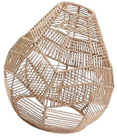 LOVIVER Fisch Laterne, Gewebtes Rattan Lampenschirm Pendelleuchte, Natürliches Weidengeflecht, Decken Hängeleuchte Hängelampe für Wohnzimmer Schlafzimmer Esstisch Bar, StilA