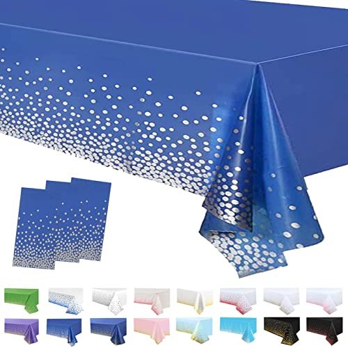 3 Stück Tischdecke Rechteckig Dunkelblau Party Tischdecke,137 * 274cm Tischdecke Einweg Tischdecke aus Kunststoff,wasserdichte Ölbeständig Tischdecken für Party,Picknick,Geburtstags,Hochzeiten