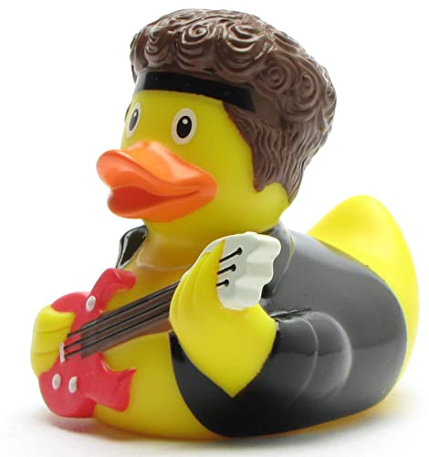 Badeente Rockstar I Quietscheentchen I L: 9 cm I inkl. Badeenten-Schlüsselanhänger im Set