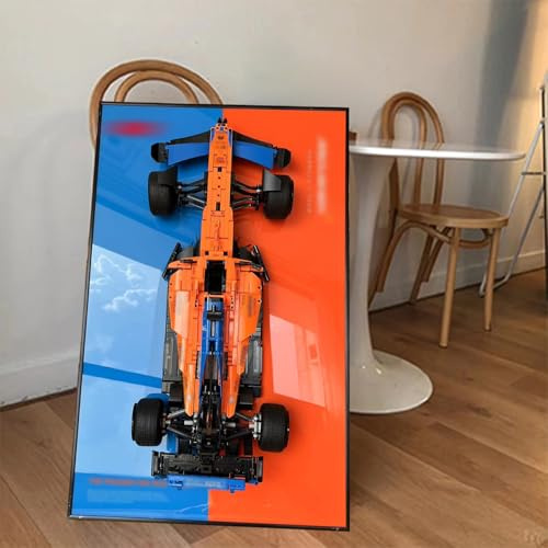 iLuane Display Wallboard for Lego McLaren Formula 1 Race Car 42141, Valentines Day Gifts, Collectibles Building Blocks, Gifts Lovers (Only Wallboard), Blue; Orange