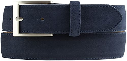 BELTINGER Italienischer Veloursleder-Gürtel, 35 mm breit, Herren, Anzuggürtel, Hosengürtel, Wildleder, Schließe Silber