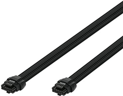 PCIe 5.0 Cable, 16AWG ATX 3.0 12VHPWR PCIE Cable, 600W Male to Male 16 (12+4) Pin PCIE5 Power Cable for RTX 4090TI, 4080TI, 3090TI, Compatible for MSI, Gigabyte, GameMax, Thermaltake (Black Pro)