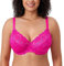 DELIMIRA Femme Soutien Gorge Grande Taille en Dentelle avec Armature sans Rembourré Rose Pailleté 100K