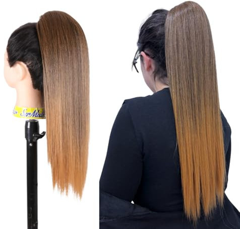 Ser Mulher Extension Coda Di Cavallo ALICE con Pinza Capelli Lisci 50 cm (T2-27 BROWN DEGRADEE)