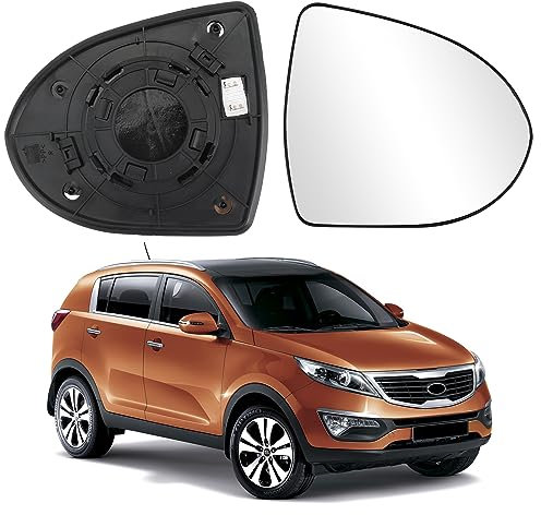 Cristal de Espejo Reemplazar para KIA Sportage 2010-2015, Retrovisor Exterior Ajustable Adecuado, Lente de Marcha Atrá (Derecha)