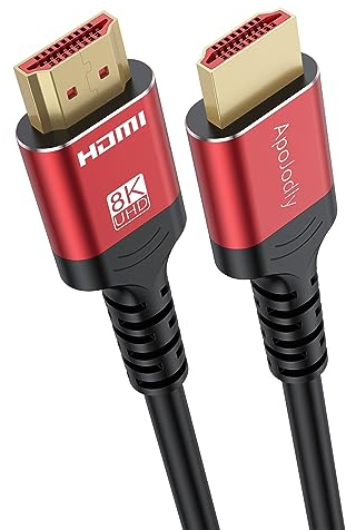 ApoJodly 8K HDMI ARC/eARC Cable for Soundbar 6.6FT, eARC HDMI Cable 2.1 Dolby Atmos 48Gbps High Speed HDMI Cord (8K@60Hz 4K@120Hz 2K 3D HDR HDCP 2.2&2.3) for Vizio Samsung Bose Sound bar UHD TV