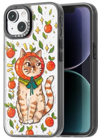 casevivid Compatible with iPhone 15 Case Cute Aesthetics - Durable Fashion Funny Phone Case - Kitty Cat Pattern Cover Design for iPhone 15 6.1 Inch Black