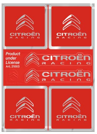 Citroen Racing Offizielle Aufkleber mit 6 Logos, Rot