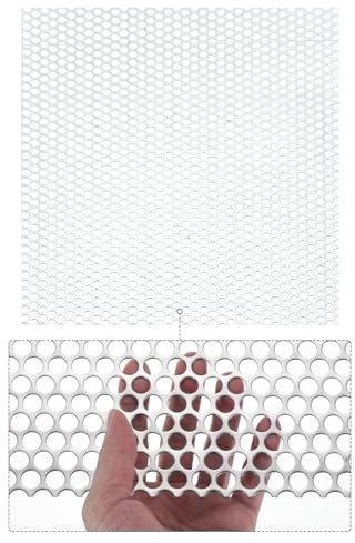 PATIKIL 19.7 x 19.7 304 Stainless Steel Perforated Sheet, 0.39 Hole 19GA Expanded Metal Mesh Plate Screen Decorative Meshes for Ventilation Grill Smoking