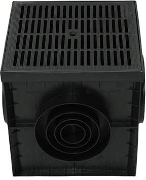 Megaa store Hofablauf aus Kunststoff mit sifon A15 1,5 Tonnen Entwässerung Gully Hofsinkkasten 300X300x300mm (Schwarz)