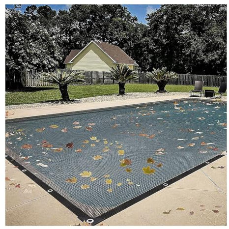 KemNet Filet À Feuilles pour Piscine, 5 X 10 M Bâche D'hivernage pour Piscine, Bâche rectangulaire en Maille pour Garder Les Feuilles à Distance, en Polyéthylène, Résistant, Maille Fine