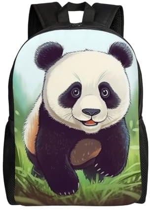 VTCTOASY Lovely Animal Walking On The Grassland Print Backpack Waterproof Lightweight Casual Daypack Cute Travel Laptop Bag For Men Women, Black, One Size, Causal