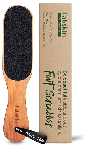 Fabskin Limpiador de pies de madera para piel muerta, lima de pies de doble cara, removedor de callos, raspador de pies