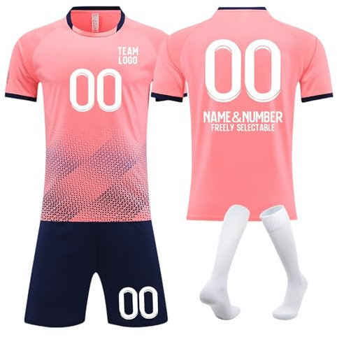 LILIHOT Personalisierte Trikot Fußball Trikot Herren Schwarz Fußball Trikot Fußball Trikot Herren Türkei Langarm Trikot Kinder Fußball Torwart(#C Pink)
