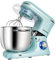 AUMATE Batidora Amasadora, Amasadora de Pan de 8 L, 1400 W, Robot de Cocina Con Batidor, Gancho Amasador, Batidora Mezcladora, 6 Velocidades (Azul)