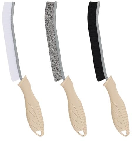 FOOGWEE 3 PCS Spazzola Pulizia Doccia - Spazzola Acciaio Spazzola in Nylon Spazzola Setole Dure Spazzola per Fughe - Spazzole per Pulire per Pulizia Ruggine Sporcizia Muffa in Casa Piastrelle Bagno