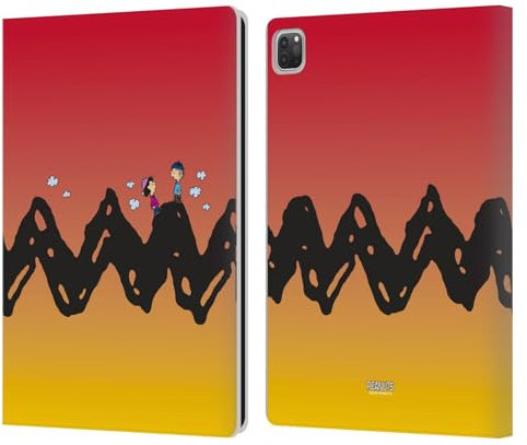 Head Case Designs Offizielle Peanuts Charlie & Lucy Persöhnlichkeiten Leder-Wallet-Hülle Kompatibel mit Apple iPad Pro 13 M4 2024