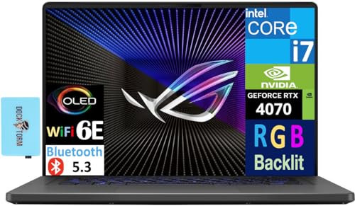ASUS ROG Zephyrus G16 Gaming Laptop 16 165Hz OLED WUXGA Display (Intel i7-13620H, GeForce RTX 4070 8GB, 48GB DDR4, 4TB PCIe SSD, RGB KB, Thunderbolt 4, WiFi 6E, Win 11 Pro) w/DKZ USB Port Expander