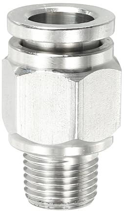 QUARKZMAN Push to Connect Fitting 5/16 Rohr OD x 1/8 PT Gewinde | Pneumatik Steckverbinder, Schlauchverbinder PC Male Gerade, Rohrverschraubung Push In Schnellkupplung, 304 Edelstahl