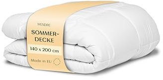WENDRE Sommerdecke 140x200 cm– Ultraleichte 150 GSM Decke für den Sommer – Dünne Mikrofaser Steppdecke – Oeko-TEX Zertifiziert – Allergiker Bettdecke 140x200 Made in EU - Washbar