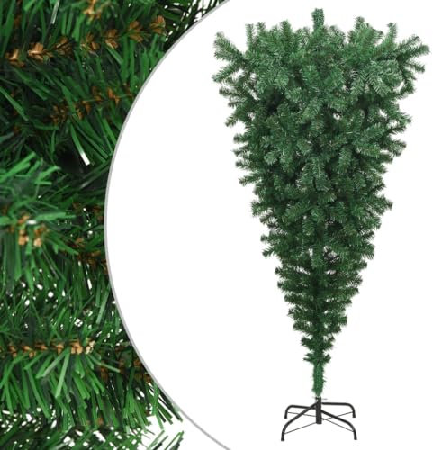 Lauuoeriau Dekor, Saisonale & Feiertagsdekorationen, Weihnachtsbäume Upside-down Künstlicher Weihnachtsbaum mit Ständer Grün 210 cm