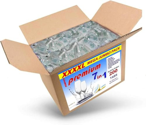 RedFOX24 Spülmaschinen Tabs - Geschirrspültabs - Spülmaschinenreiniger - mit 7 verschiedenen Funktionen - in einem 3,6 KG Karton erhältlich