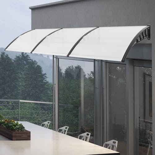 Vordach für Haustür, Fenster Tür Markise, Bogenvordach, Durchsichtige Vordach, UV-beständig, für Vorder- und Hintereingänge, Fahrradunterstände