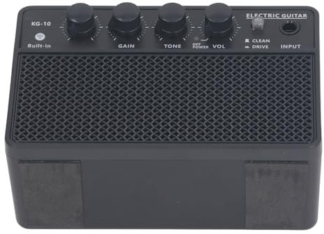 Mini -Gitarrenverstärker, 10W E -Gitarrenverstärker Kleiner Praxis Gitarrenverstärker Tragbarer Wiederaufladbarer, Sauberer und Verzerrungskanäle Musikaufnahmeausrüstung Kit für