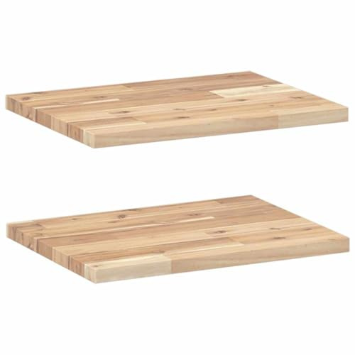 vidaXL Estantes flotantes 2 uds Madera Acacia sin Tratar 40x30x2 cm, Estante de Pared, Unidad de Estante de Pared, Estante de Cuarto de Servicio
