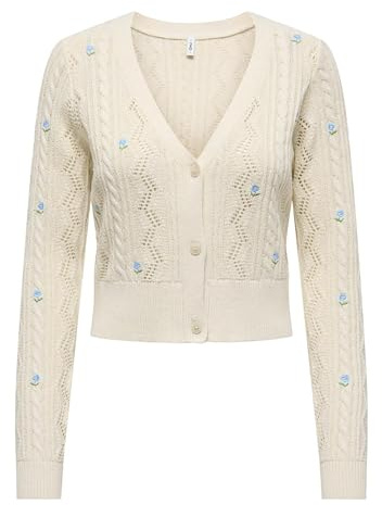 ONLY Onlbirtie Ls Emb V-Neck Cardigan Nca KNT