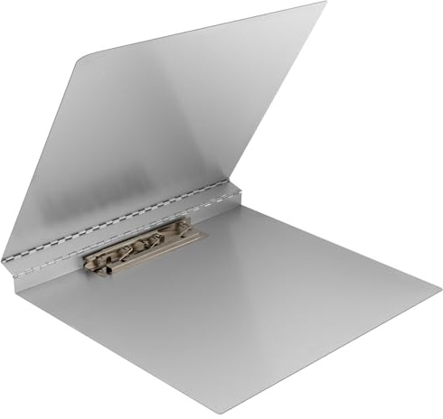 Chivertion Aluminium-Klemmbrett, 27,9 x 43,2 cm, Metall-Faltplatte mit einem 17,8 cm Scharnierclip, silberfarben