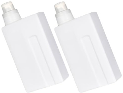 Bouteille de Lessive Liquide 1000ml en Pe, Lot de 2, Réutilisable | Flacon Pompe Vide, Étanche et Rechargeable, pour Maison ou Hôtel, Blanc, Usage Main et Eau Savonneuse