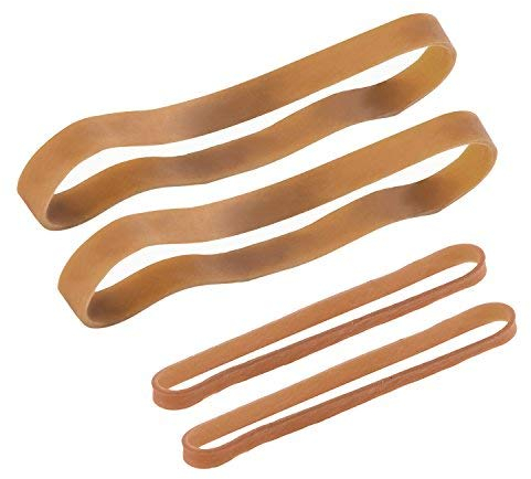 Conjunto de 60 Piezas de Banda de Goma, Bandas Elásticas Grandes para Oficina Hogar Escuelas, 100 por 5 mm, 160 por 10 mm, Amarillo Oscuro