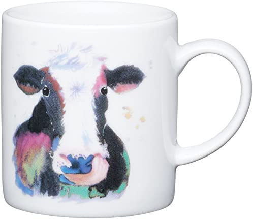 KitchenCraft Watercolour Cow Porcelain Espresso Mug