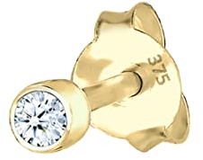 Elli DIAMONDS Ohrringe Damen Single Stecker mit Diamant (0.03ct) Basic in 375 Gelbgold