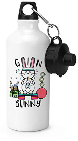 Gin Bunny Sports Bottle Water Gym 600ml White