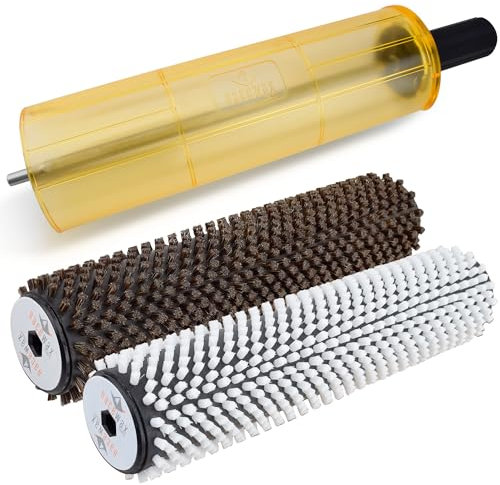 RaceWax Snowboard 300mm Roto Brush Wax Kit Axle-Shield with Nylon and Horsehair Brush - Snowboard waxing kit - (ZL-7000)
